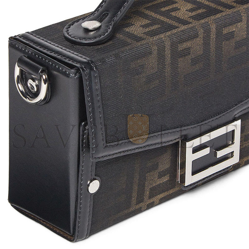 FENDI BAGUETTE SOFT TRUNK BROWN FF FABRIC BAG 7VA565APD8F0L3T (21.5*13*6.5cm)